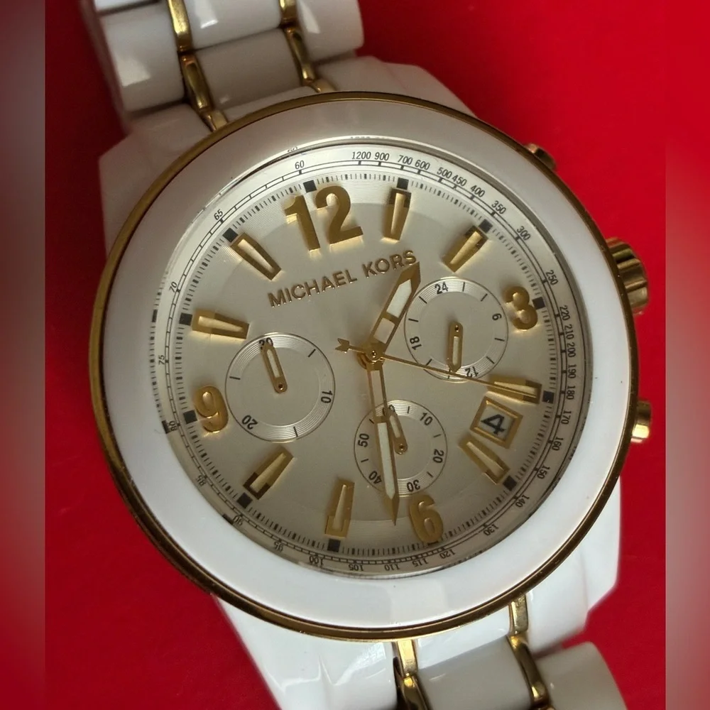 Michael Kors White and Gold Women's Watch
